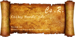 Csiky Renátó névjegykártya